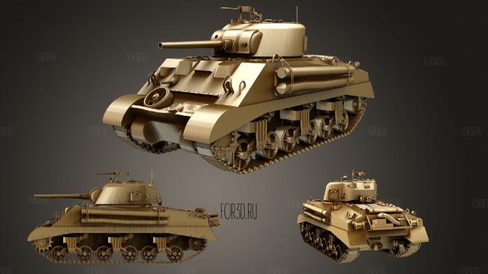 Sherman M4A2 stl model for CNC